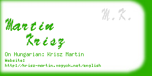 martin krisz business card